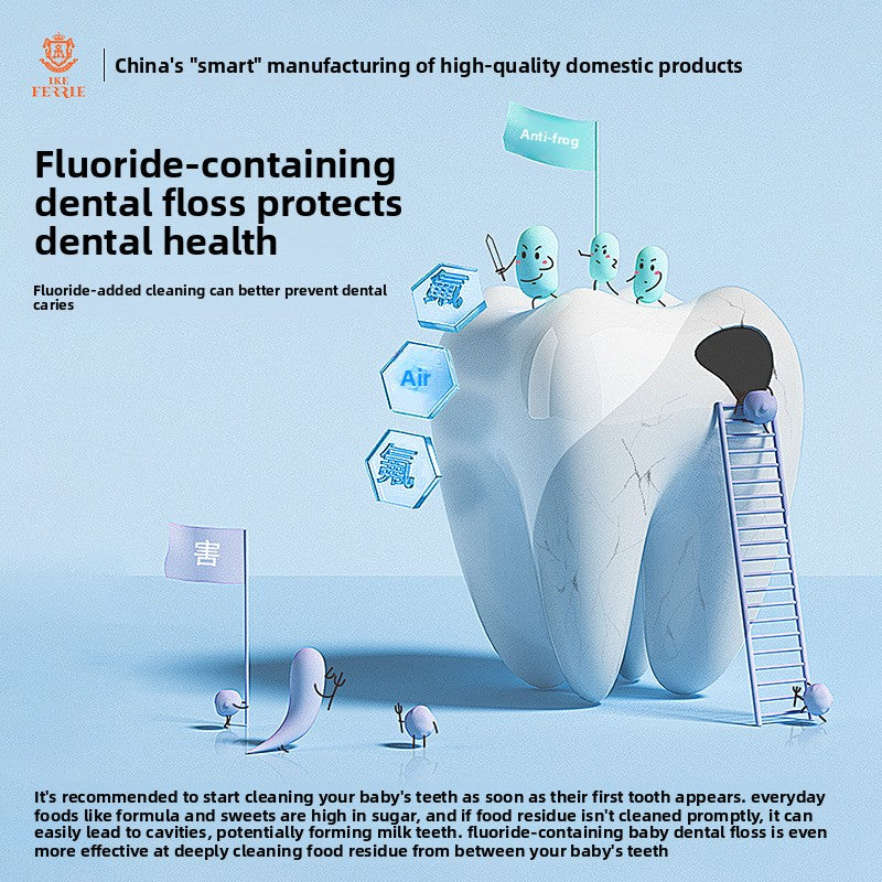 Kids Fluoride Dental Floss Picks 100pcs