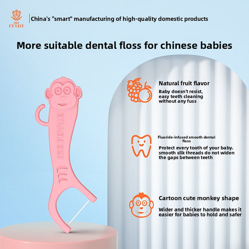 Kids Fluoride Dental Floss Picks 100pcs